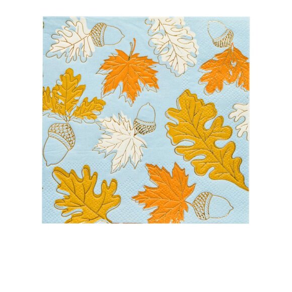Gilded Harvest Leaves Paper Beverage Napkins - Picture 1 of 1